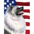 Patioplus 28 x 40 in. USA American Flag with Keeshond House Size Canvas Flag PA754511